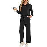 VUTRU Women Pant Set 2 Piece Matching Lounge Outfits Zip Up Travel Casual Tracksuit Airport Wear Fall Clothes