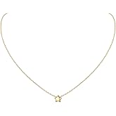 ChicSilver Personalized 925 Sterling Silver Dainty Small Heart/Star/Moon/Dot/Triangle Pendant Necklace for Women, Silver/Gold/Rose Gold/Black (with Gift Box)