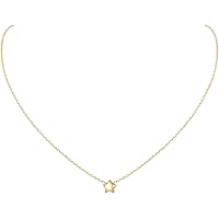 MOMOL Initial Bar Necklace - 18K Gold Plated Stainless Steel, Personalized Letter Pendant, 17.5+2 Inch Chain