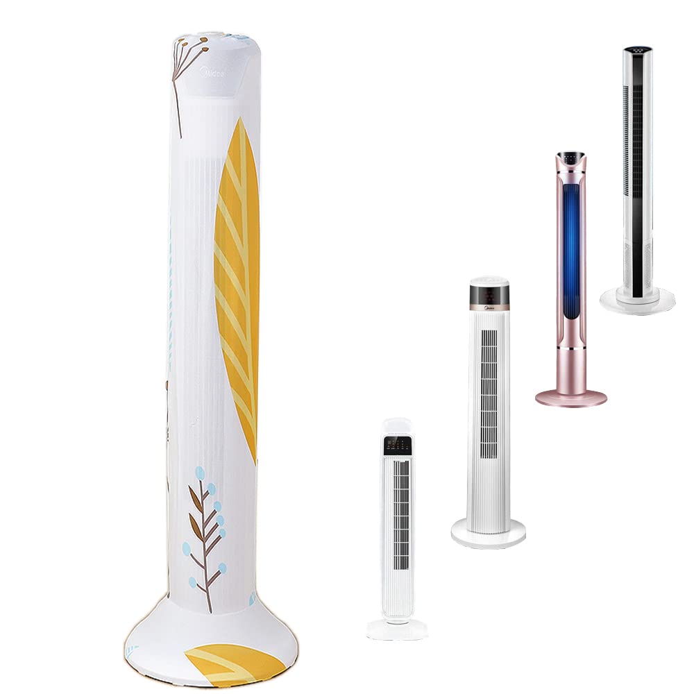 Yrzper Tower Fan Cover Dustproof & Moisture-Proof, Polyester, Leaves, Water Resistant, Stretchable, Perfect for Household Tower Fans