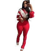 Adogirl Women Tracksuit Set 2 Piece Sweatsuit Outfits Long Sleeve Full Zip Up Cropped Jacket Leggings Pants Workout Sets
