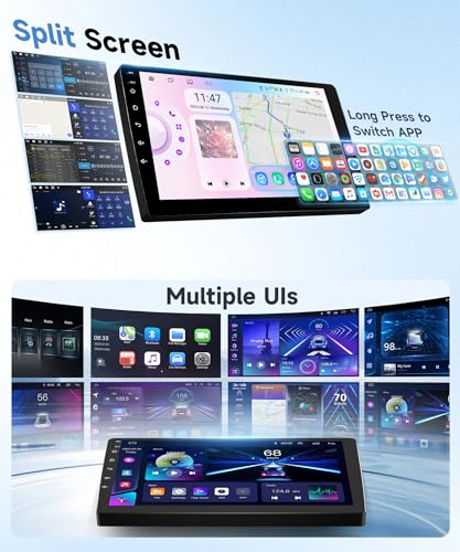 【8 Core 6+128G】 for Citroen C5 2008-2017 Car Radio with Wireless CarPlay Android Auto, 9 Inch IPS Touch Screen with FM/RDS Radio, GPS, Bluetooth 5.0, Rear View Camera for Citroen C5