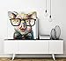 SEVEN WALL ARTS -Pig Canvas Wall Art Smart Pig with Glasses Pop Art Hand Painted Colorful Animal Piggy Canvas Artwork for Kids Room Home Office Decor 24 x 24 Inch