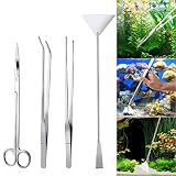 SPARIK ENJOY Aquatic Plant Tweezers Scissor Spatula Tool - 4 in 1 Stainless Steel Aquarium Tank Aquascaping Tools Set for Fish Starter Kits & Aquariums Tank Plants Kit-PerSuper