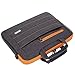 BRINCH 15-15.6 Inch Multi-Functional Suit Fabric Portable Laptop Sleeve Case Shoulder Messenger Bag Briefcase for Laptop, Tablet, Notebook - Black-Orange