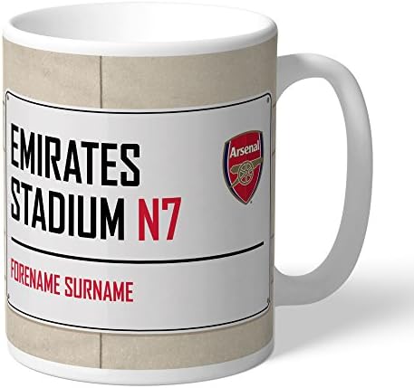Official Personalized Arsenal FC Street Sign Mug - FREE PERSONALISATION
