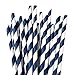 Navy Blue Party Supplies - Plates Cups Napkins and Straws for 16 People - Perfect for Birthday Party Baby Shower Bridal Shower Nautical Party and All Lavish Affairs