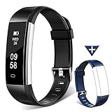 Fitness Tracker, Homogo H2 Fitness Watch Activity Tracker with Sleep Monitor, Smart Pedometer for Step Distance Calories Track (Black+Blue Band)