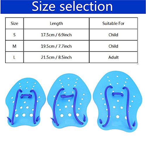2Pair Hand Paddles Swimming Training Paddles Aquatic Gloves with Adjustable Strap Diving Hand Fin Webbed Flippers Paddle Aquatic Fitness Equipment for Adults and Kids Snorkeling, Surfing (L) - Thumbnail 2