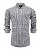 Emiqude Men's 100% Cotton Slim Fit Long Sleeve Plaid Button Down Dress Shirt