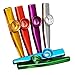 6PCS Metal Kazoo Flutes Musical Instruments Toy for Adults with 12Pieces Kazoo Diaphragms Companion with Ukulele Violin Guitar Piano