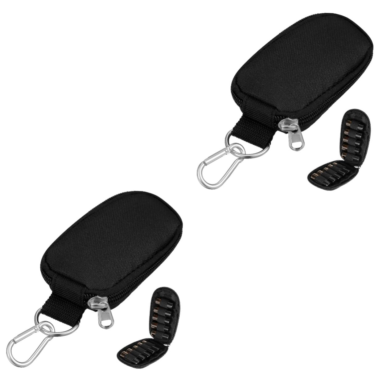 minkissy 2pcs Portable Essential Oil Case with Keychain - 10 Slot Essential Oil Set Travel Portable Essential Oil Storage Box for 2/3 ml Mini Essential Oil Storage (Black)
