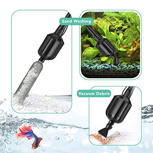 Hygger 12V DC 5in1 Aquarium Gravel Vacuum Cleaner Water Changer Kit