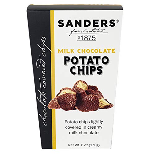 Sanders Milk Chocolate Covered Potato Chips Snacks, 6 oz Gift Box