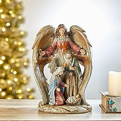 glitzhome 11" H Guardian Angel with Holy