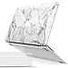 IBENZER MacBook Air 13 Inch Case, Soft Touch Hard Case Shell Cover for Apple MacBook Air 13 A1369 1466, White Marble, MMA1301WHMB+1