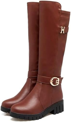 Amazon シュウカ 痛くない ロングブーツ レディース 歩きやすい レザー 美脚 革 美脚 ローヒール 長靴 軽い 冬靴 おしゃれ 軽量 秋 冬 カジュアル 幅広 着痩せ 30代 代 大人 秋靴 冬靴 シューズ 上品 お洒落 レディース