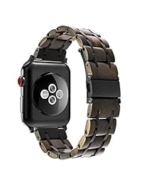 Para Apple Watch correa de de madera, trumirr Natural madera y correa de acero inoxidable correa de muñeca Pulsera de repuesto para iWatch 42 mm. de la serie 3 2 1 todos los modelos