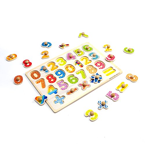 Kids Wooden Peg Puzzle,Educational Toy for toddlers Bundle Set Alphabet ABC Letters Numbers and Shapes Toy Board Game Cognitive Learning Gift for Age 3 4 5 6 7 Year Old Toddlers Baby Boys