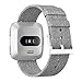 GeekSpark Compatible for Fitbit Versa Bands, Woven Fabric Quick Replacement Accessories Wristbands with Classic Square Stainless Steel Clasp for Fitbit Versa Smartwatch