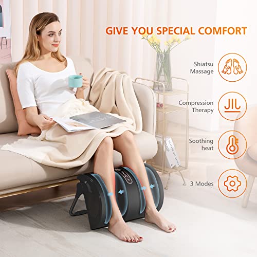 Snailax Shiatsu Foot Massager with Heat, Leg Massager Electric with Kneading and Rollers, Calf Massager for Relaxation, Foot Massage, Gifts