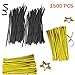 OJYUDD 1500PCS Black and Gold Decorative Metallic Twist Ties
