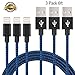 iPhone Cable,Aonsen 3Pack 6FT Nylon Braided Cord 8 Pin to USB Lightning Charger for iPhone 7/SE/5/5s/6/6s/6 Plus,iPad Air/Mini,iPod,Compatible with iOS10(Black Blue)
