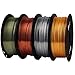 TTYT3D Silk Shiny Metal Gold Silver Red Copper Bronze PLA 3D Printer Filament Bundle, 1.75mm 3D Printing Material 1Kg Each Spool Total 4Kg in One Box 4 in 1 Bundle