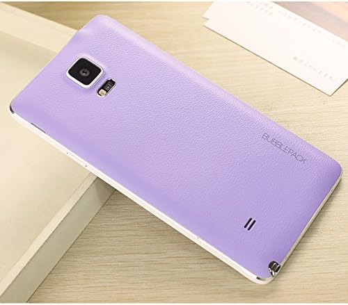 Galaxy Note 4 Back Cover, ANLEY Bubble Pack Series - [Leather Feel] [Original Fit] Back Battery Cover Plate Replacement for Samsung Galaxy Note4 (Lavender Purple) + Free Screen Protector