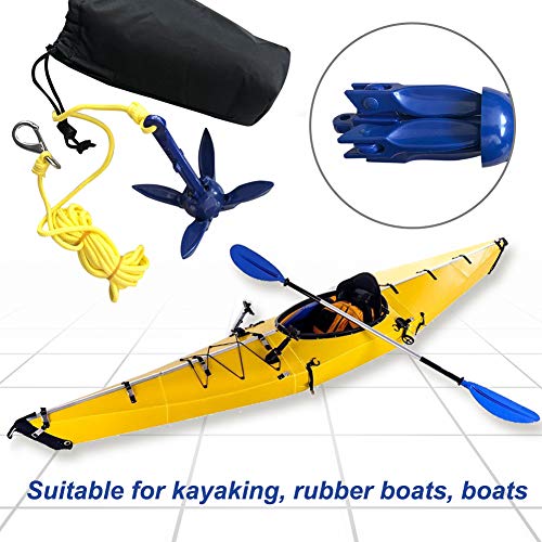 zuoshini Kayak Anchor Kits Folding Grapnel Anchor Carbon Steel for