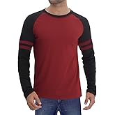 URBAN CREST Mens Long Sleeve Shirts - Casual Crew Neck Full Sleeves Ringer Tee Men