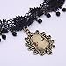 lureme Vintage Classic Jewelry Cameo Maiden Pendant Black Lace with Black Beads Tassel Tattoo Choker Necklace for Women Girls Teens (nl004173)