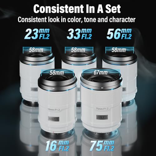 SIRUI Sniper 16mm F1.2 Wide Angle Autofocus APS-C Lens for A5, A6, FX30, ZV-E10 (E Mount, White)