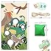 Dinosaur Toss Games Banner, Realistic Dino Party Cornhole Game with 5 Bean Bags for Kids Boys Birthday Outdoor Games Family Gathering Party Supplies