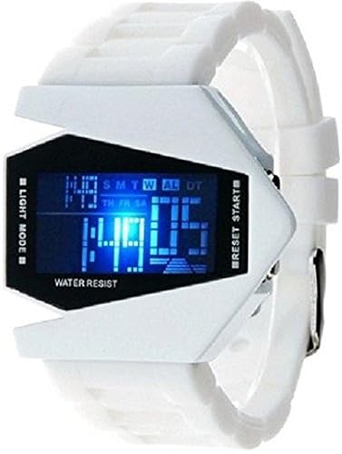 Pappi Boss Digital White LED Aircraft Model with Light Wrist Watch for Kids