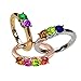 NANA Lucita Mothers Ring 1 to 6 Simulated Birthstones in Sterling Silver or 10k White Yellow & Rose Gold