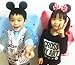 Perfec Mickey Mouse Ears Solid Black and Bow Minnie Headband For Boys and Girls Birthday Party Mom Baby Hairs Accessories Girl Headwear Party Decoration Baby Shower Halloween Set Of 2