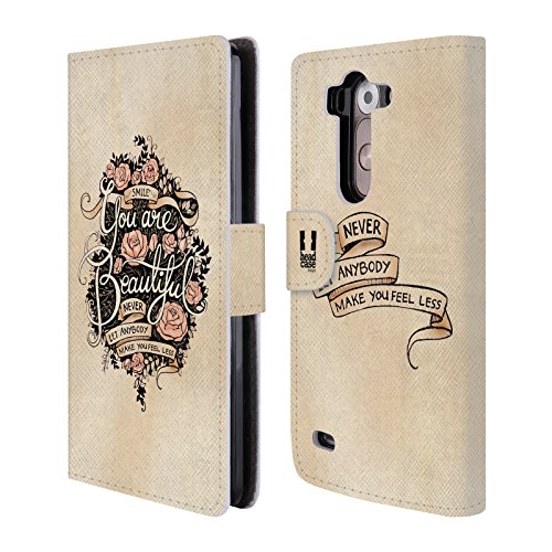 Head Case Designs Beautiful Hand Drawn Typography Leather Book Wallet Case Cover For LG G3 S / G3 Beat / G3 Vigor