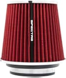 Spectre Performance 8132 Universal Clamp-On Air Filter: Round Tapered; 3 in/3.5 in/4 in (102 mm/89 mm/76 mm) Flange ID; 6.719 in (171 mm) Height; 6 in (152 mm) Base; 4.75 in (121 mm) Top