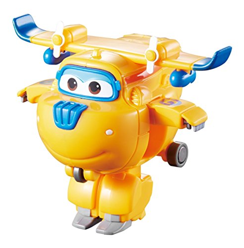 Super Wings 7" Donnie's Dozer Playset with 2" Transform-a-Bot Donnie Mini Figure, Transforming Airplane Toy Vehicle, Plane to Robot, Birthday Gift For Preschool Kids 3 4 5 year old Boys And Girls