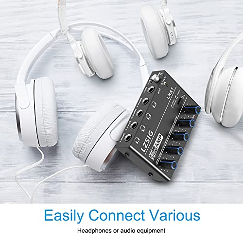 LZSIG Headphone Amplifier Headphone Splitter 4 Channel Stereo