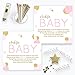 Pink and Gold Books for Baby Shower Cards, Invitation Inserts Girls Book Request, Bring Book Instead of Cards Poem, Cute Storybook-Theme Ideas, 25 Pack
