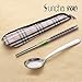Chopsticks Set, Spoon and Chopsticks Set with Case 1 Stainless Steel Chopsticks+1 Spoon Portable Lunch Tableware Set - by Suncha