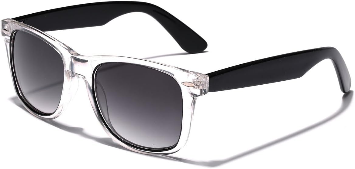 Retro Fashion Colorful Sunglasses with Crystal Clear Outlined Frame - Clear & Black