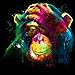 AIRDEA DIY 5D Diamond Painting by Number Kit, Shy Orangutan Crystal Rhinestone Embroidery Cross Stitch Supply Arts Craft Canvas Wall Decor