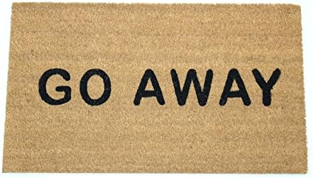 Home Garden Hardware 36430 Go Away Printed Coir Doormat,Natural,Small