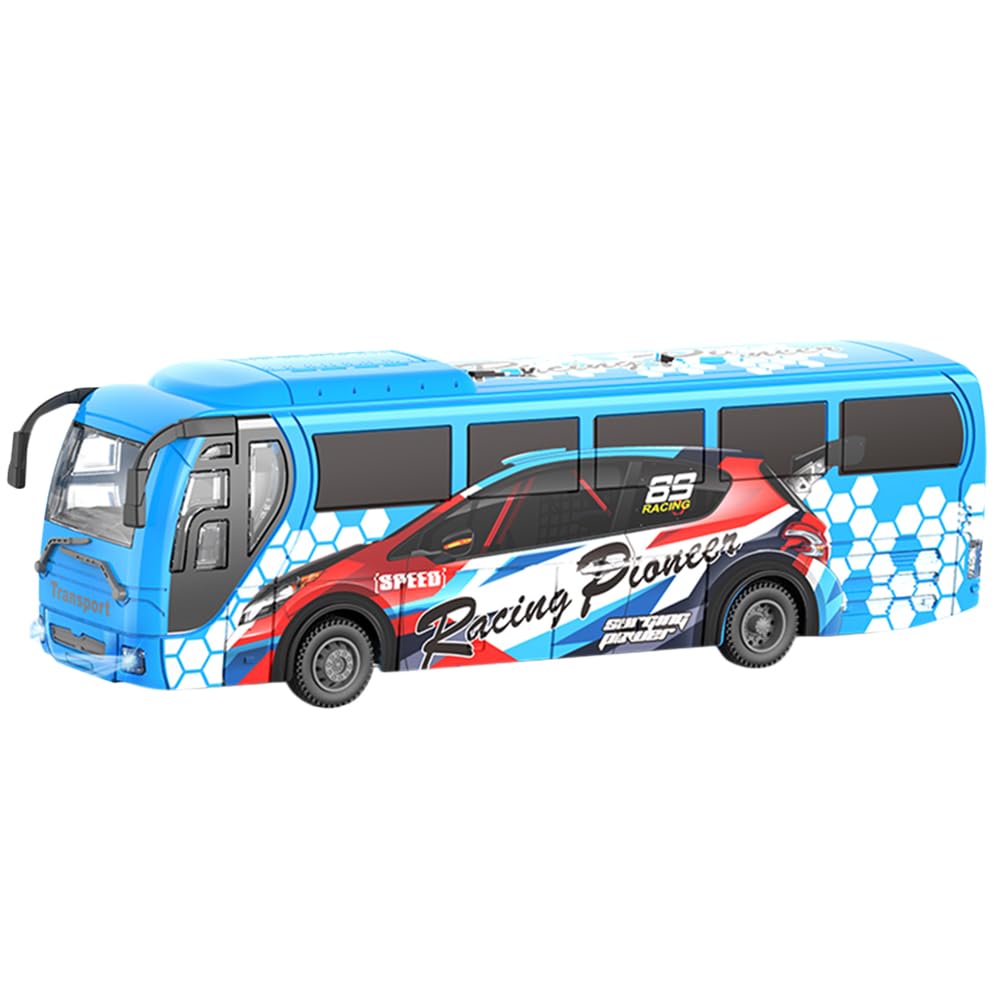 VGSAPRLEY Remote Control Bus Car,Electronic Vehicles,LED Lights,Remote Control Car Toy for Boys & Girls Gifts (blue)
