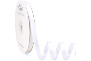 Ribbli White Satin Ribbon Double Faced Satin 1/2 Inch x Continuous 100 Yards-White Ribbon for Gift Wrapping Crafts Wedding Decoration Bows Bouquet Floral Arrangement