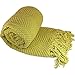 Home Soft Things Knitted Tweed Throw Blanket, 50 in x 60 in, Citron