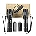 Flashlights T6 LED Handheld Torches Flashlights Brightness with Adjustable Focus and 5 Light Modes, Outdoor Water Resistant for Comping Hiking etc (Black, T6-2)…
